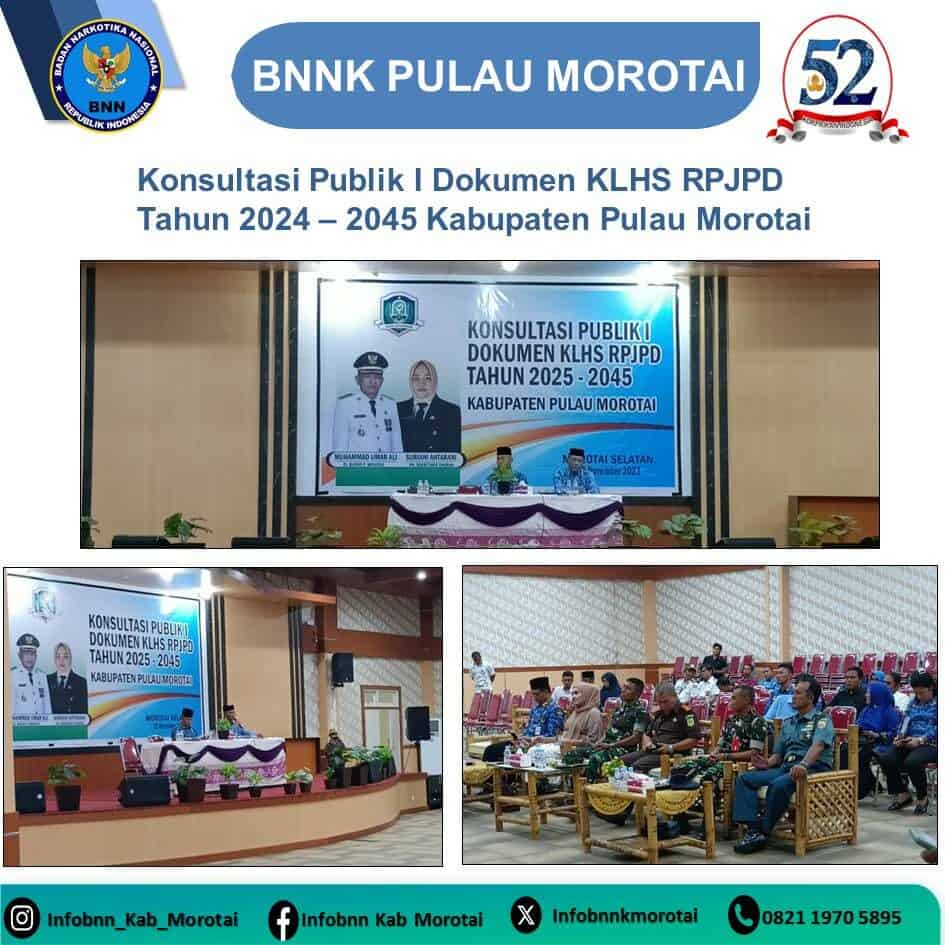 Konsultasi Publik I Dokumen KLHS RPJPD Tahun 2024 – 2045 Kabupaten Pulau Morotai Konsultasi Publik I Dokumen KLHS RPJPD Tahun 2024 – 2045 Kabupaten Pulau Morotai